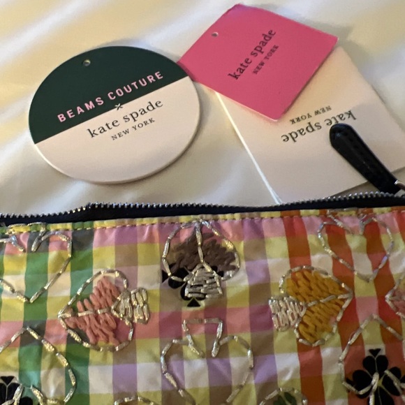 Kate Spade New York x Beams Bella Plaid Pouch Wristlet - Picture 8 of 8